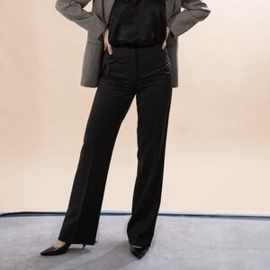 Prada Made in Italy Women's Classic Dress Pant Black 6 Wide Leg High Rise Work